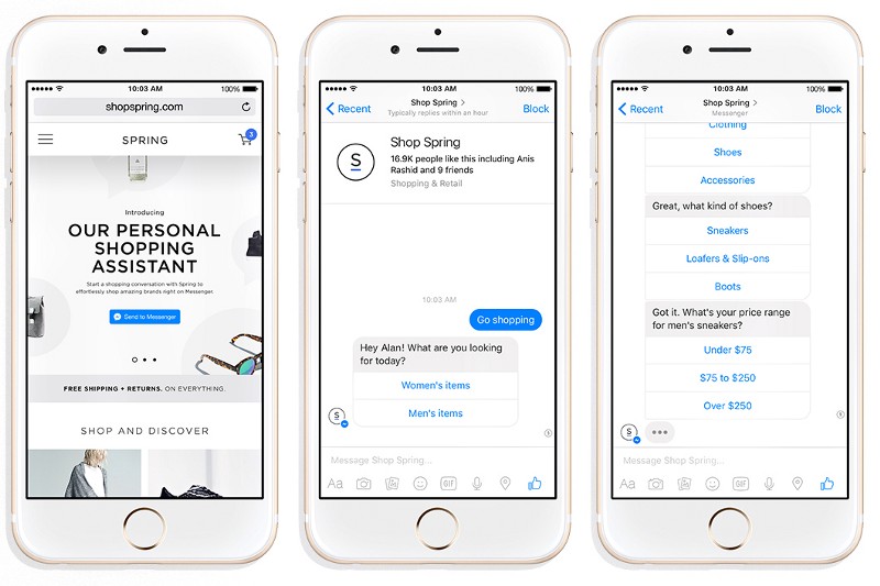 Shopping for fashion with Spring’s bot on Facebook Messenger