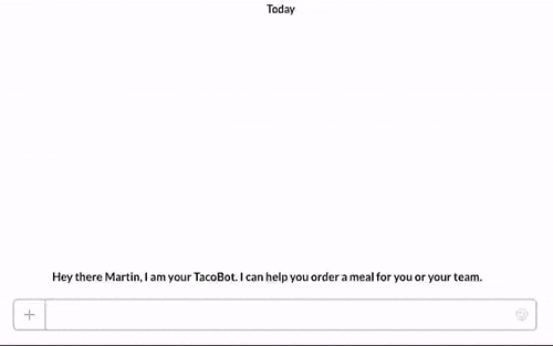 Ordering with TacoBot on Slack