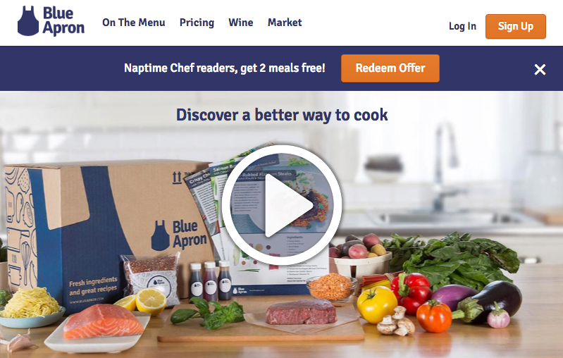 Blue Apron offers its influencers and bloggers personal discount codes to give to their readers.