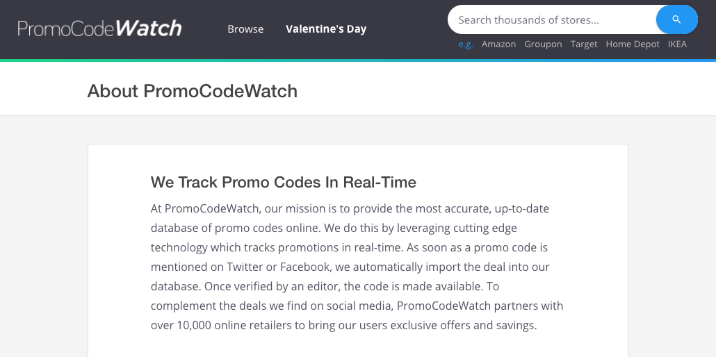 PromoCodeWatch false claims on its website