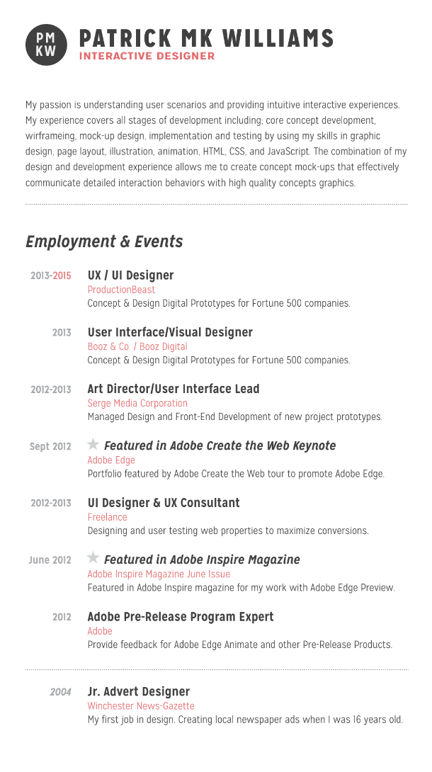 Patrick M. Williams resume